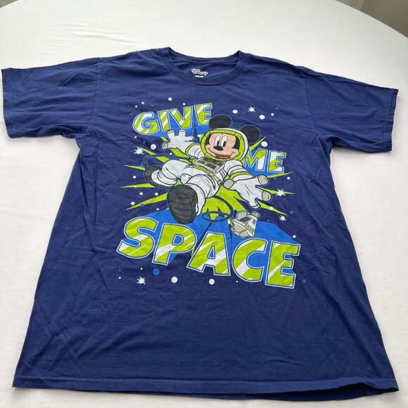 Disney Mickey Mouse Youth XL Blue Give Me Space Graphic T-Shirt NASA Astronaut - Picture 1 of 6
